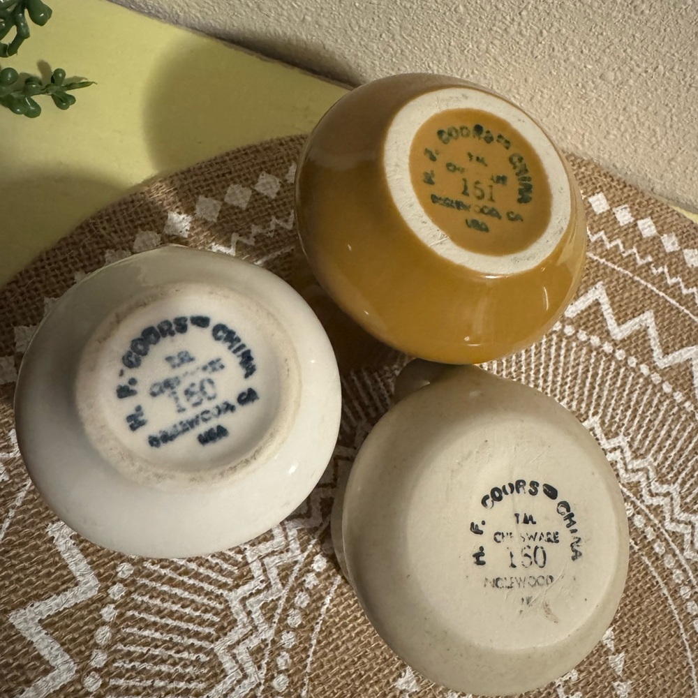 H.F. Coors set of 3 vintage creamers Chefsware 150 & 151 - Picture 5 of 6